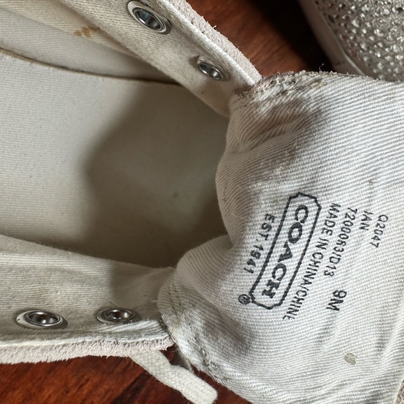 COACH STYLE # Q2047 Ladies Suede Rhinestone Sneakers - Picture 9 of 11